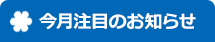今月注目のお知らせ